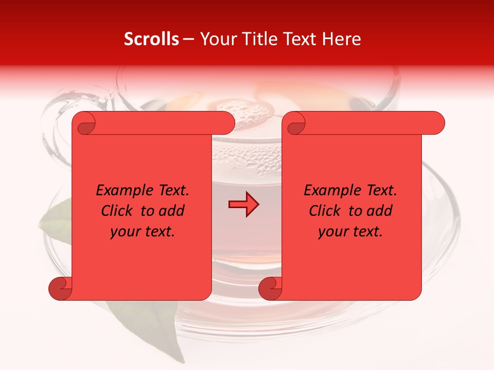 A Cup Of Tea With A Leaf On A Saucer PowerPoint Template