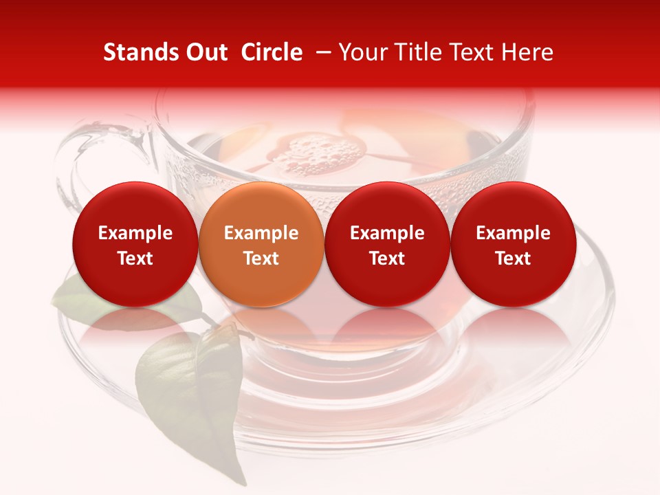 A Cup Of Tea With A Leaf On A Saucer PowerPoint Template