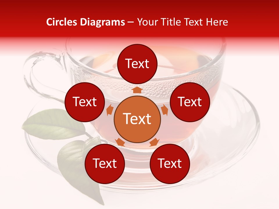 A Cup Of Tea With A Leaf On A Saucer PowerPoint Template