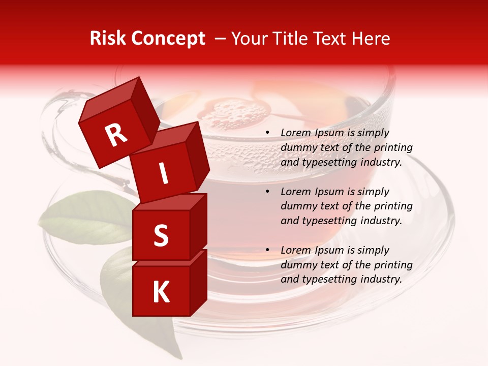 A Cup Of Tea With A Leaf On A Saucer PowerPoint Template