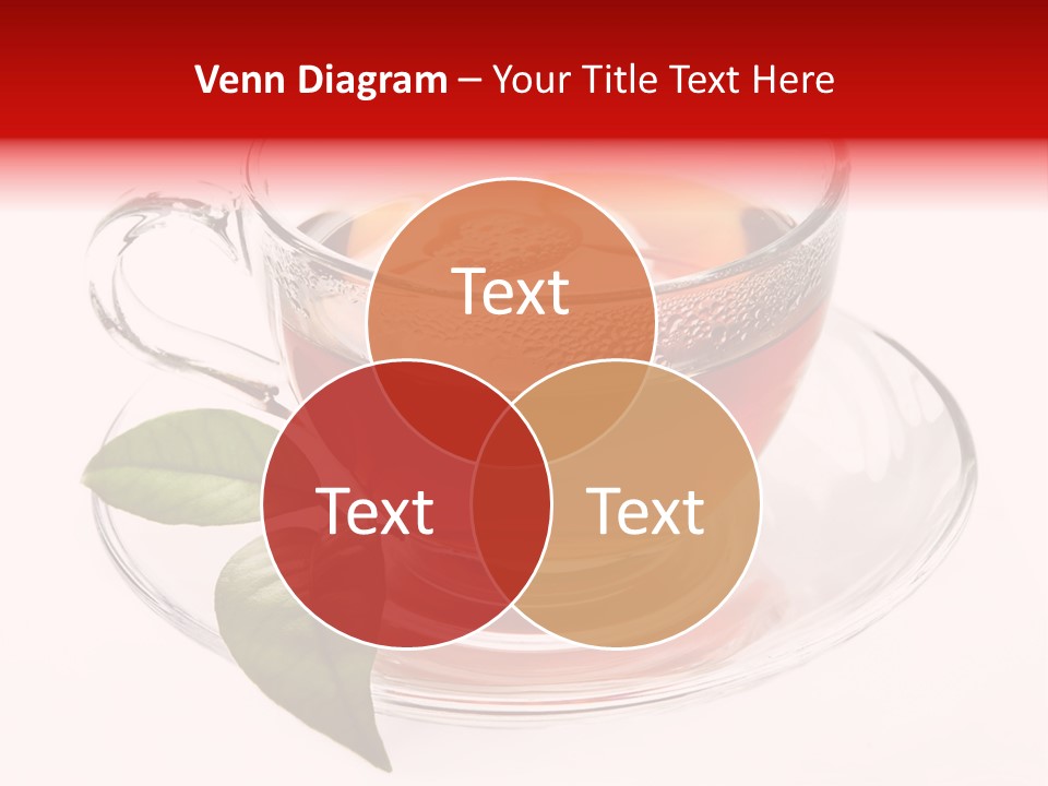 A Cup Of Tea With A Leaf On A Saucer PowerPoint Template