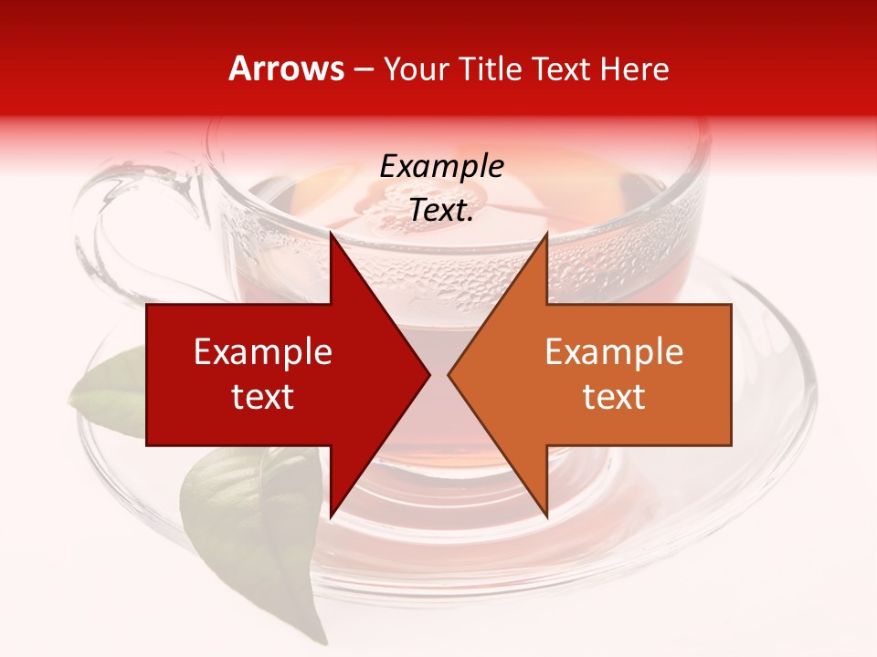 A Cup Of Tea With A Leaf On A Saucer PowerPoint Template
