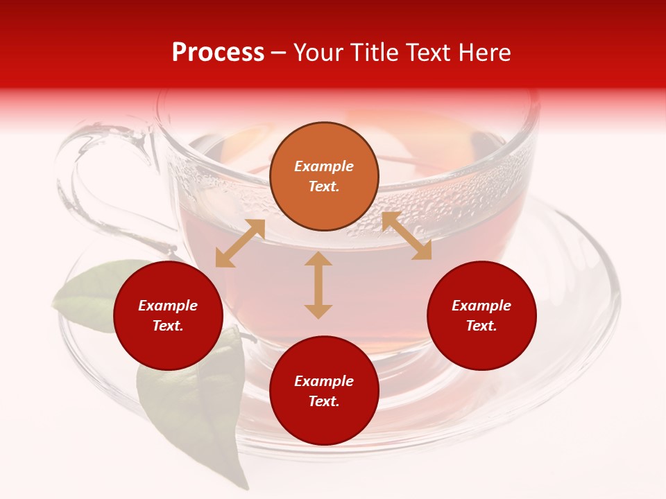 A Cup Of Tea With A Leaf On A Saucer PowerPoint Template