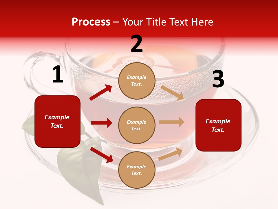 A Cup Of Tea With A Leaf On A Saucer PowerPoint Template