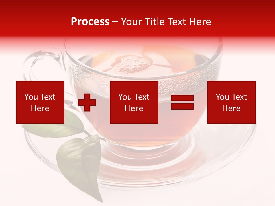 A Cup Of Tea With A Leaf On A Saucer PowerPoint Template