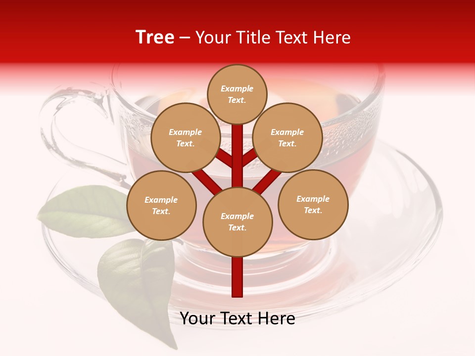 A Cup Of Tea With A Leaf On A Saucer PowerPoint Template