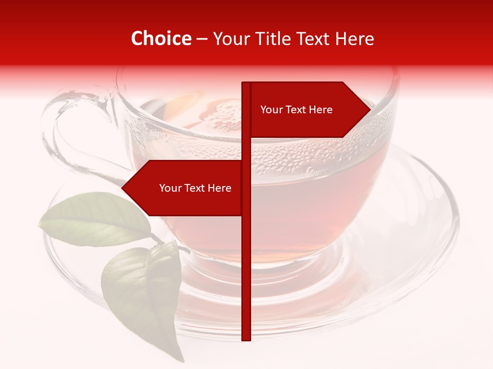 A Cup Of Tea With A Leaf On A Saucer PowerPoint Template