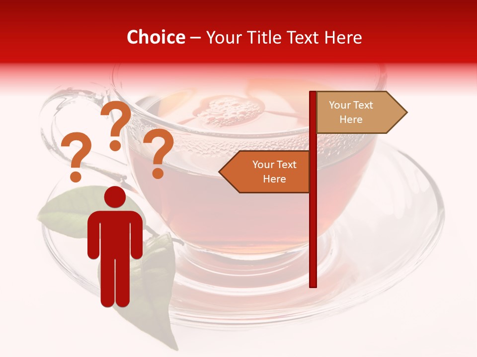 A Cup Of Tea With A Leaf On A Saucer PowerPoint Template