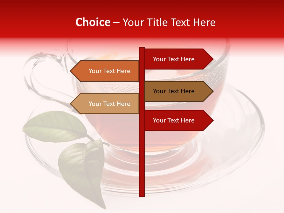 A Cup Of Tea With A Leaf On A Saucer PowerPoint Template