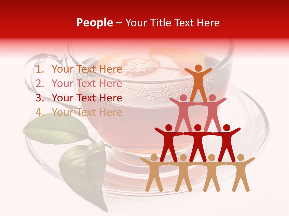 A Cup Of Tea With A Leaf On A Saucer PowerPoint Template