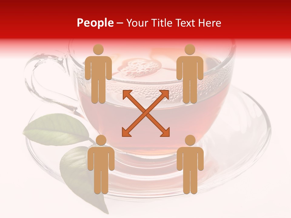 A Cup Of Tea With A Leaf On A Saucer PowerPoint Template