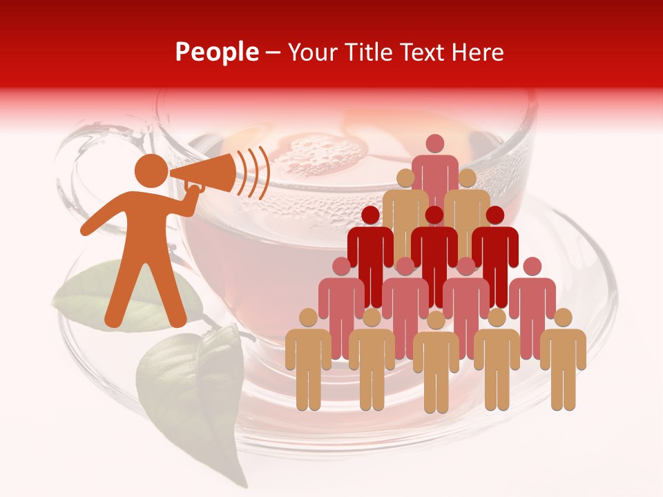 A Cup Of Tea With A Leaf On A Saucer PowerPoint Template