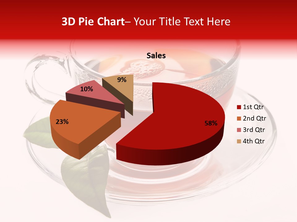 A Cup Of Tea With A Leaf On A Saucer PowerPoint Template