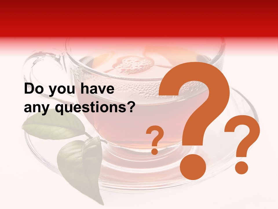 A Cup Of Tea With A Leaf On A Saucer PowerPoint Template