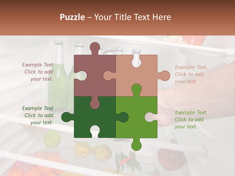 A Person Opening A Refrigerator With Green Drinks PowerPoint Template