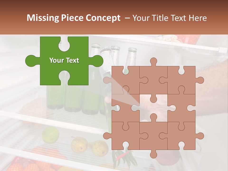 A Person Opening A Refrigerator With Green Drinks PowerPoint Template