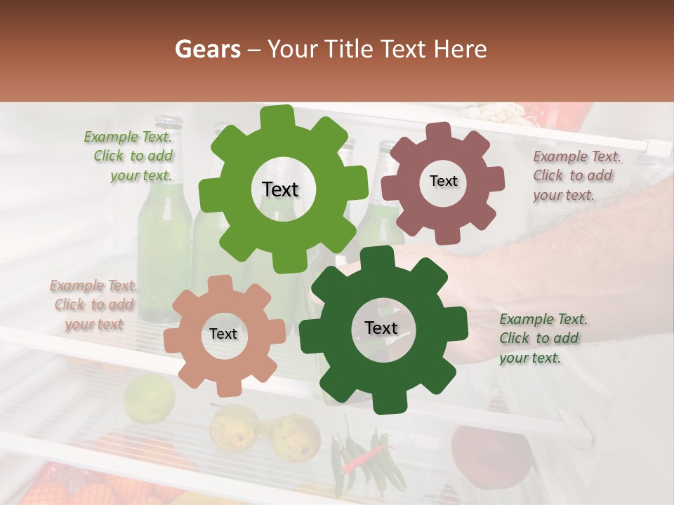 A Person Opening A Refrigerator With Green Drinks PowerPoint Template