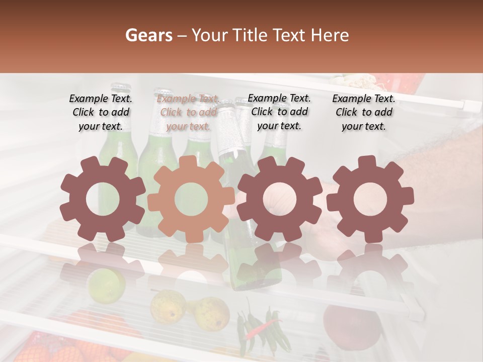 A Person Opening A Refrigerator With Green Drinks PowerPoint Template