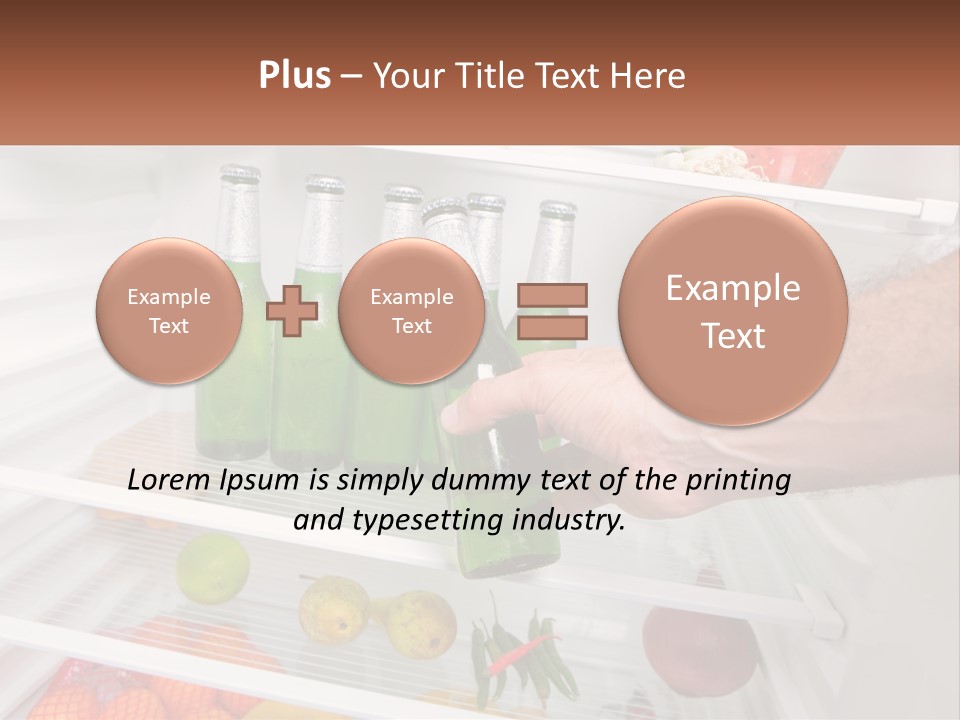 A Person Opening A Refrigerator With Green Drinks PowerPoint Template