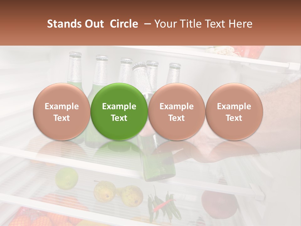 A Person Opening A Refrigerator With Green Drinks PowerPoint Template