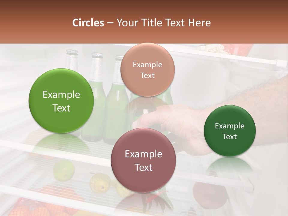 A Person Opening A Refrigerator With Green Drinks PowerPoint Template