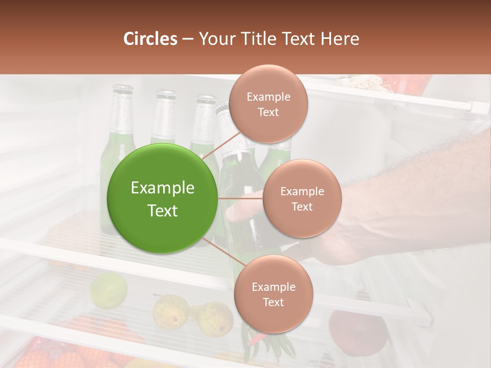 A Person Opening A Refrigerator With Green Drinks PowerPoint Template