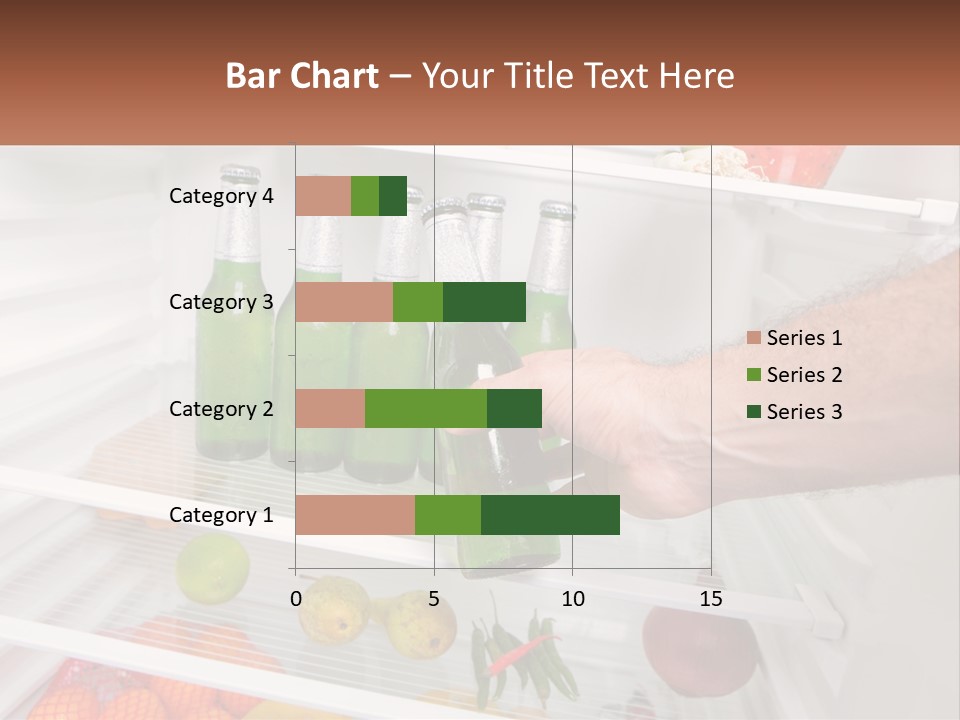 A Person Opening A Refrigerator With Green Drinks PowerPoint Template
