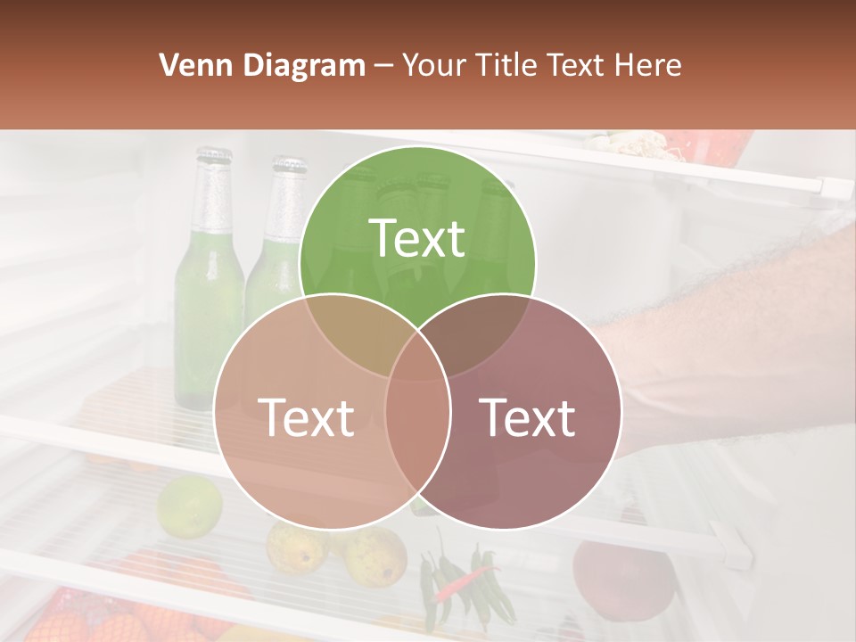 A Person Opening A Refrigerator With Green Drinks PowerPoint Template