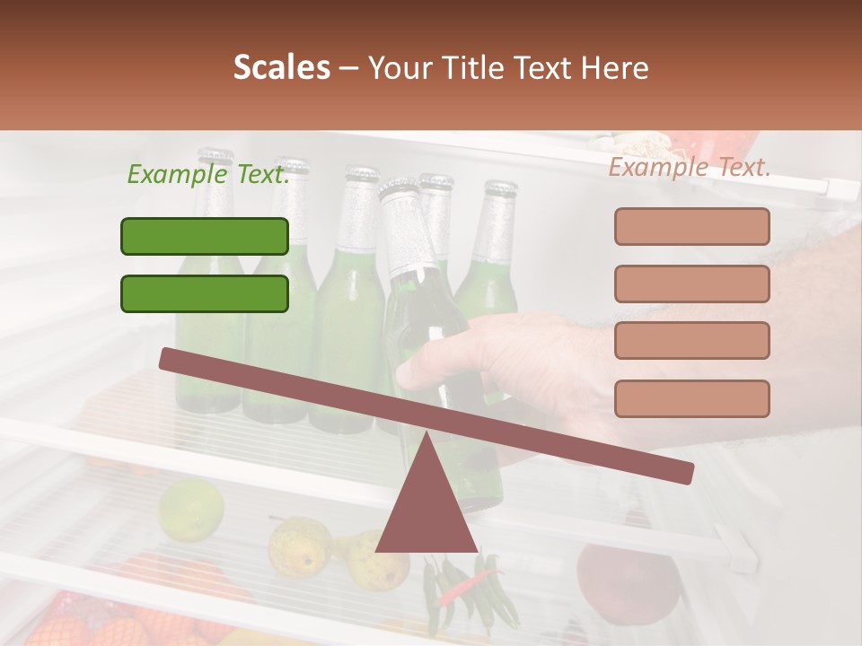 A Person Opening A Refrigerator With Green Drinks PowerPoint Template