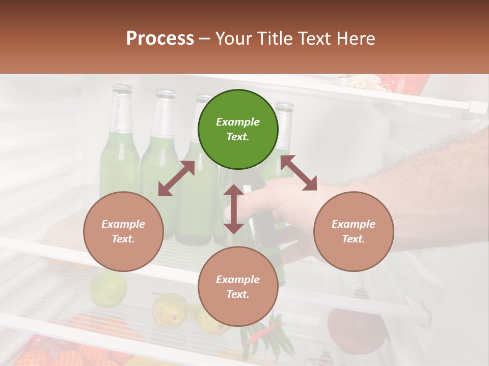A Person Opening A Refrigerator With Green Drinks PowerPoint Template