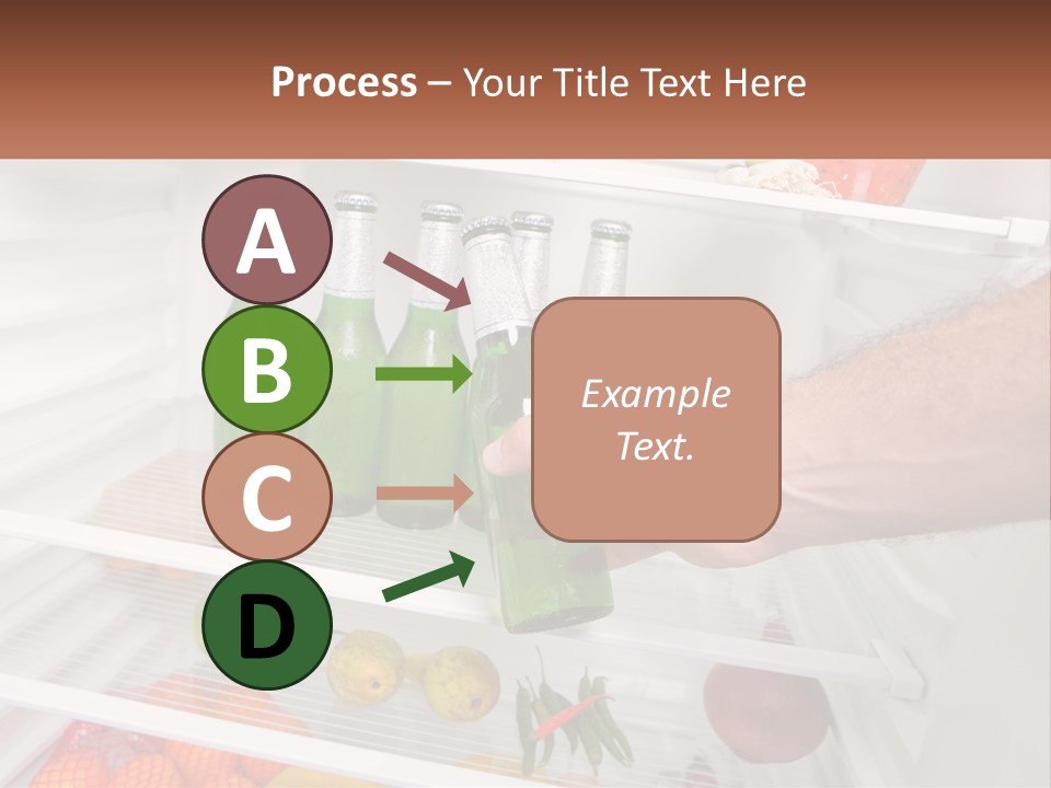 A Person Opening A Refrigerator With Green Drinks PowerPoint Template