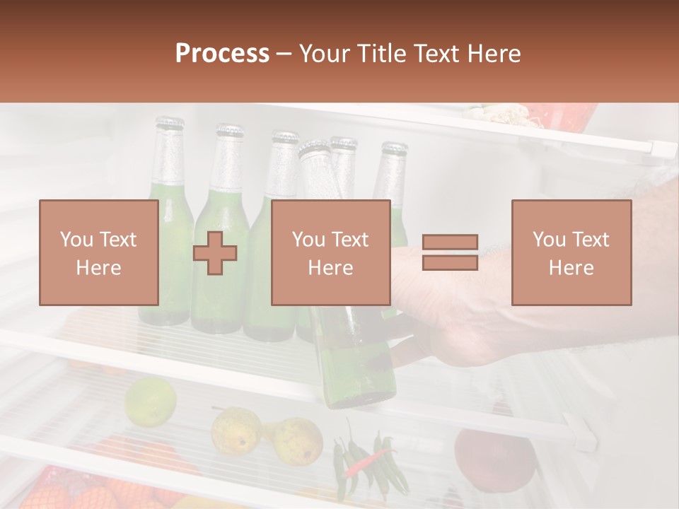 A Person Opening A Refrigerator With Green Drinks PowerPoint Template