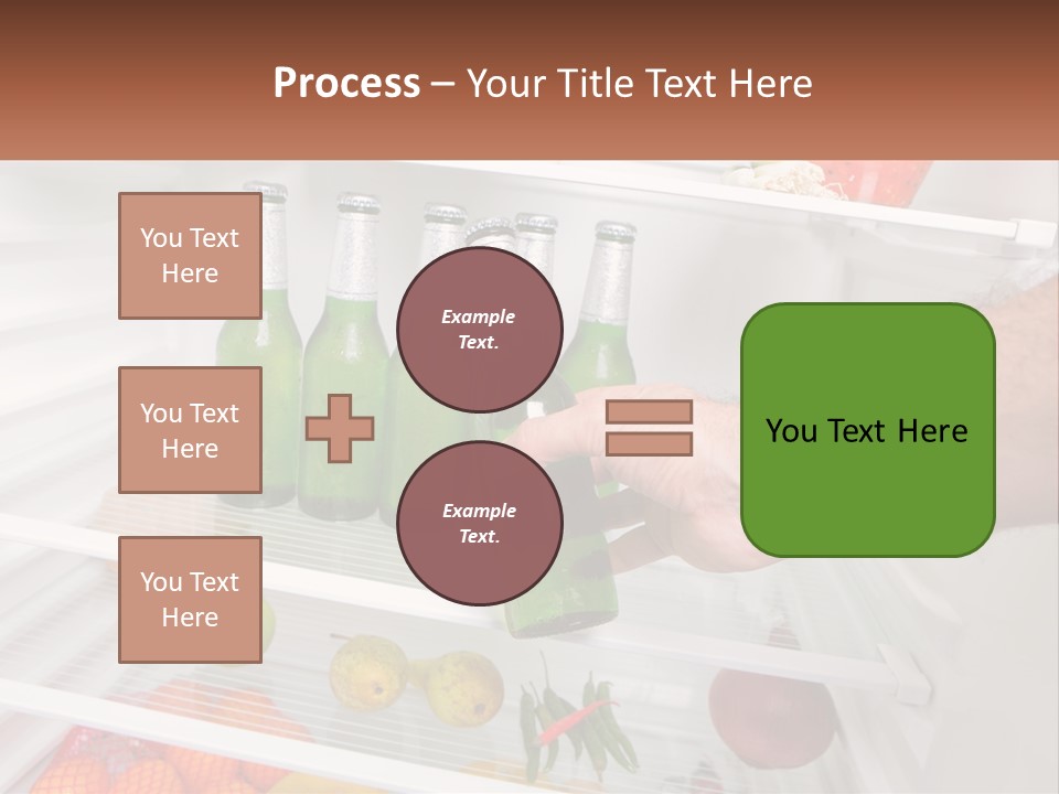 A Person Opening A Refrigerator With Green Drinks PowerPoint Template