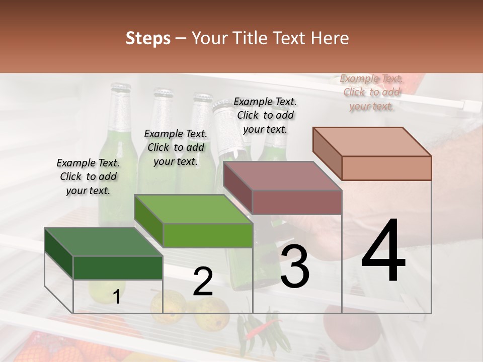 A Person Opening A Refrigerator With Green Drinks PowerPoint Template