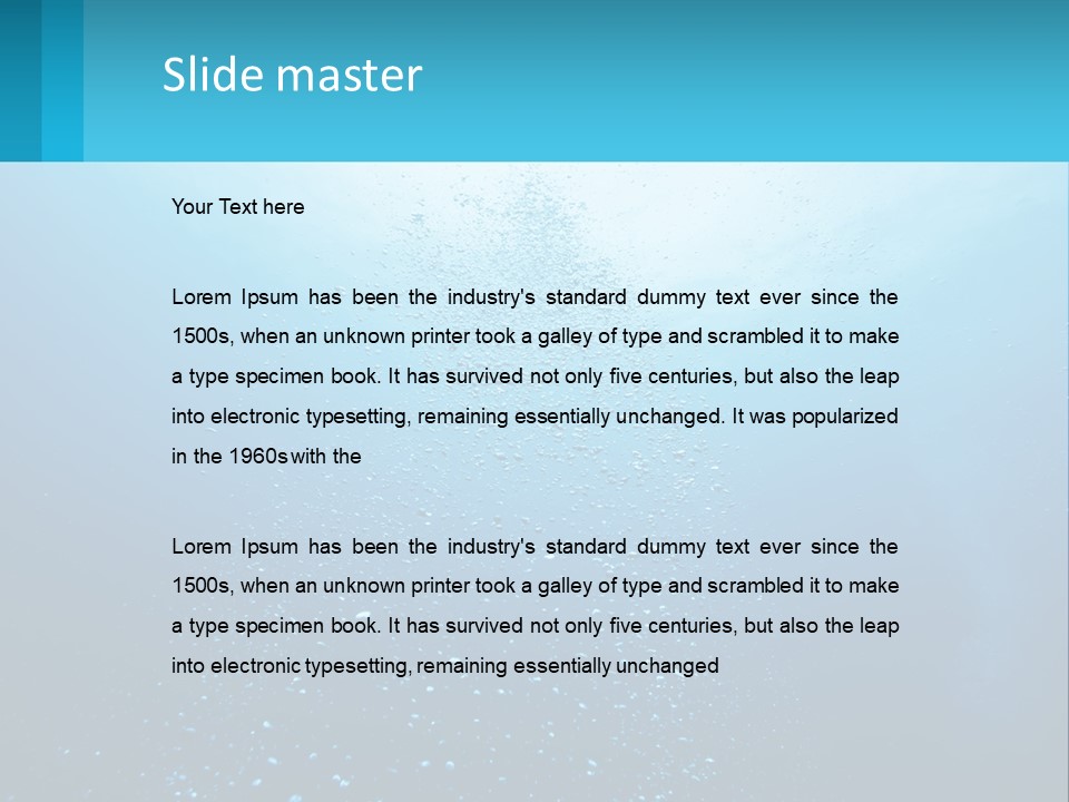 A Blue Water Powerpoint Presentation With Bubbles PowerPoint Template