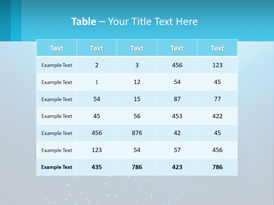 A Blue Water Powerpoint Presentation With Bubbles PowerPoint Template