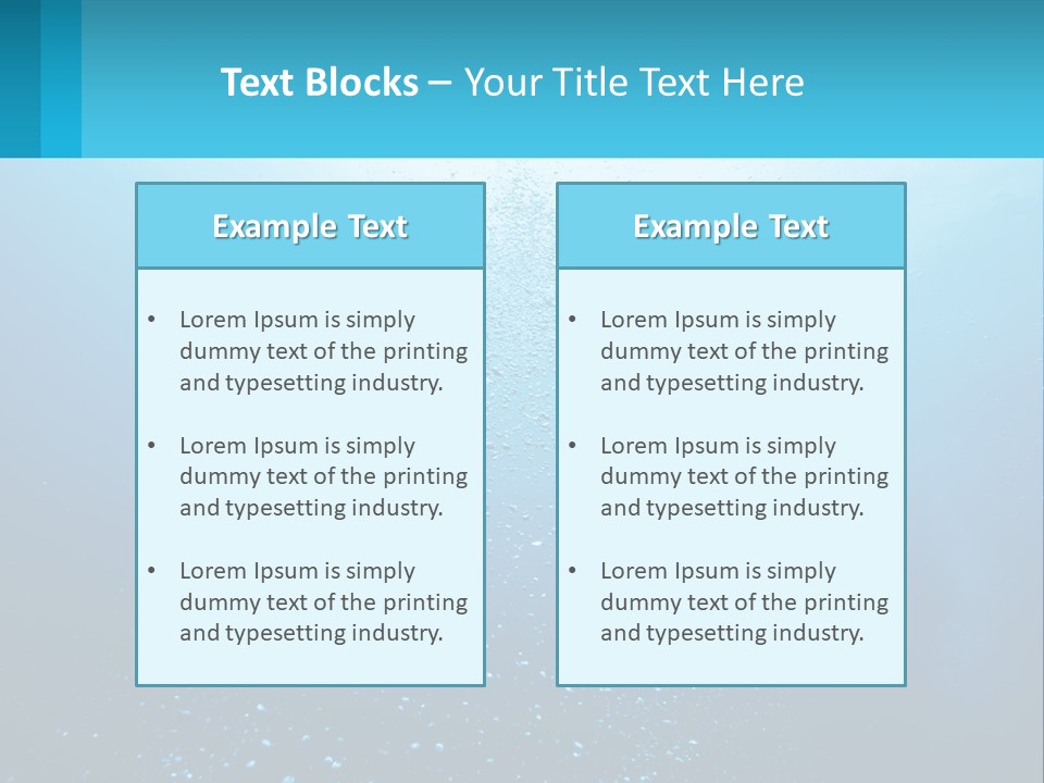 A Blue Water Powerpoint Presentation With Bubbles PowerPoint Template