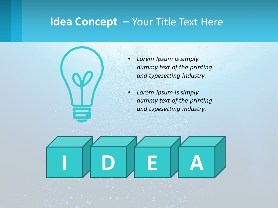 A Blue Water Powerpoint Presentation With Bubbles PowerPoint Template