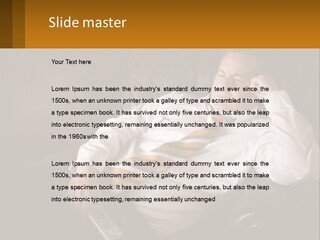 A Man Sitting On A Couch With A Tie On PowerPoint Template
