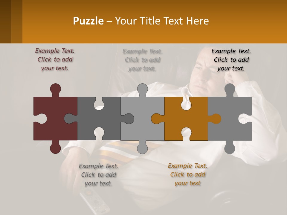 A Man Sitting On A Couch With A Tie On PowerPoint Template