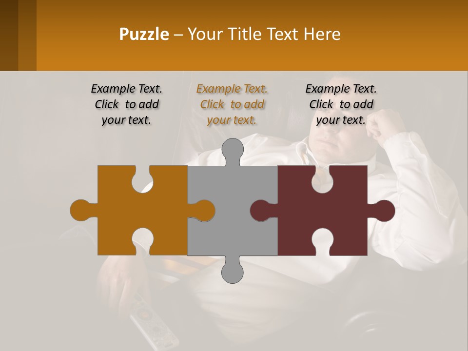 A Man Sitting On A Couch With A Tie On PowerPoint Template