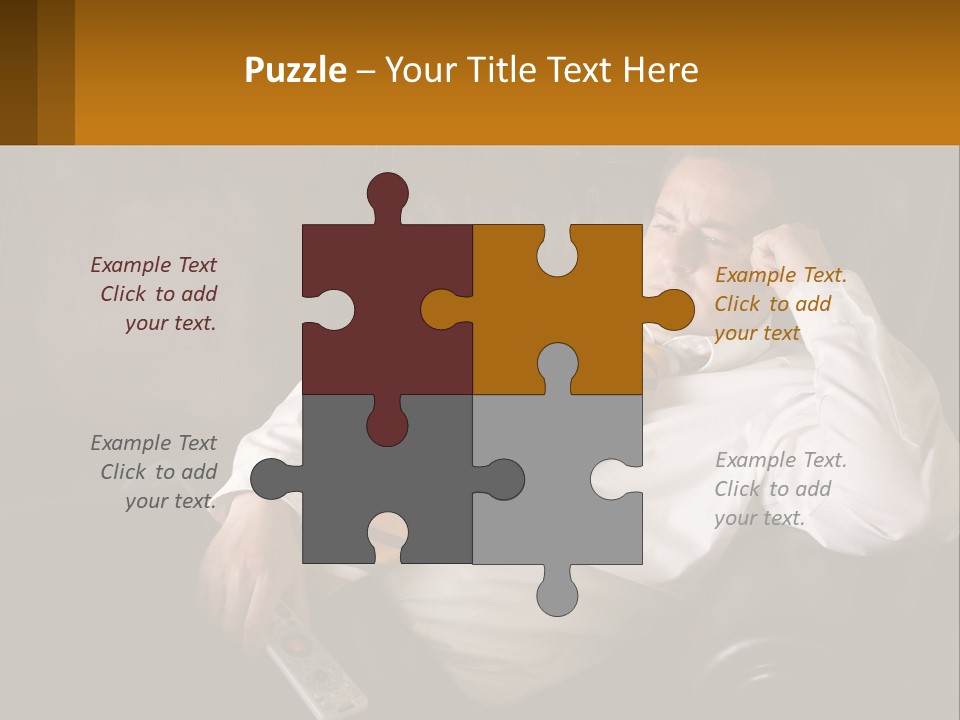 A Man Sitting On A Couch With A Tie On PowerPoint Template