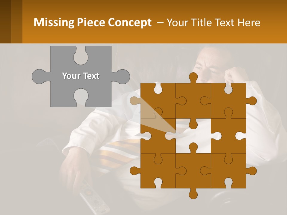 A Man Sitting On A Couch With A Tie On PowerPoint Template