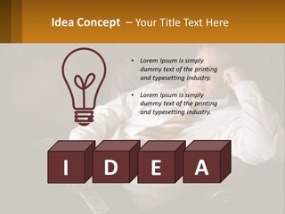 A Man Sitting On A Couch With A Tie On PowerPoint Template
