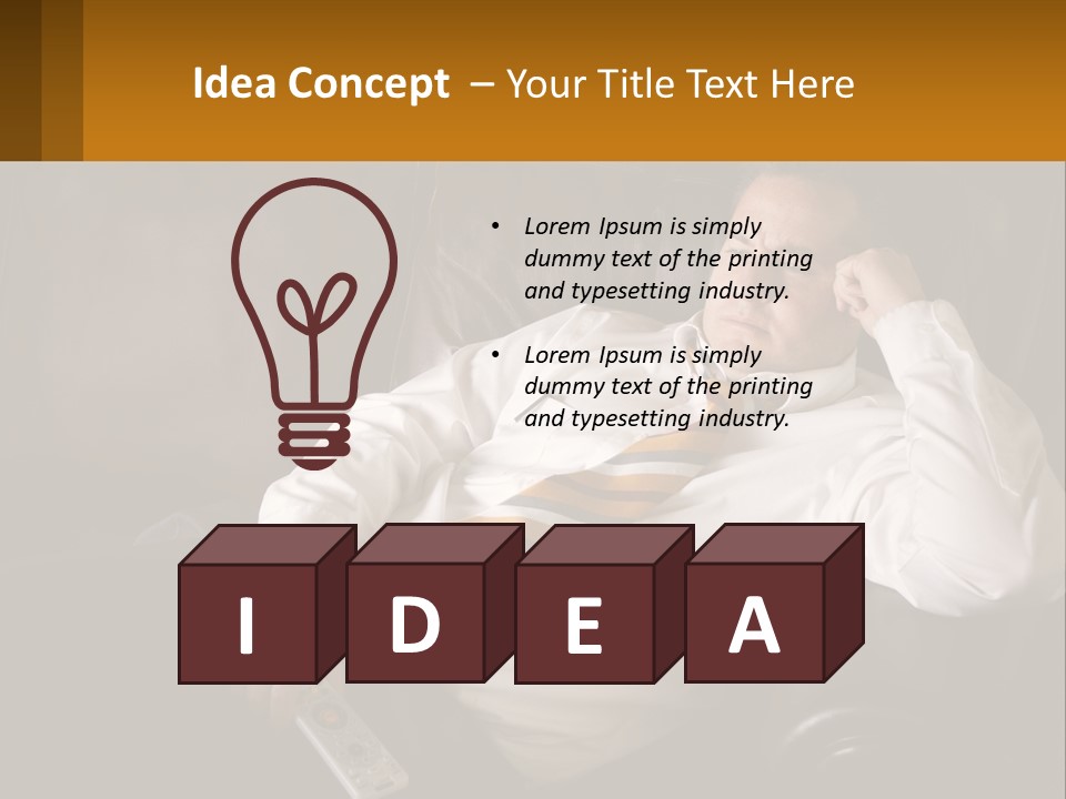 A Man Sitting On A Couch With A Tie On PowerPoint Template