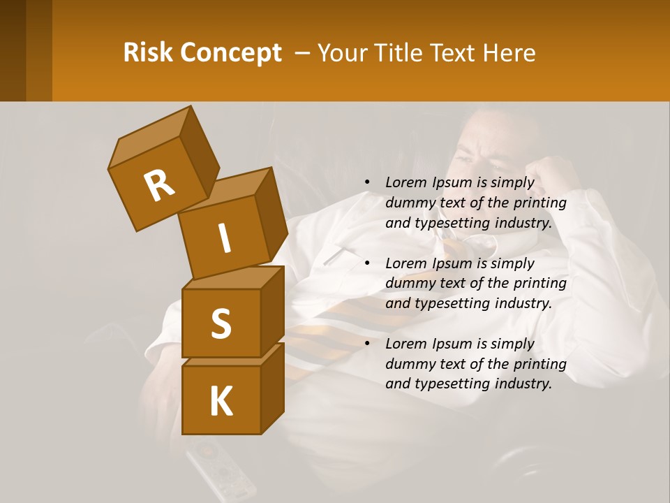 A Man Sitting On A Couch With A Tie On PowerPoint Template