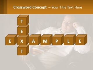 A Man Sitting On A Couch With A Tie On PowerPoint Template