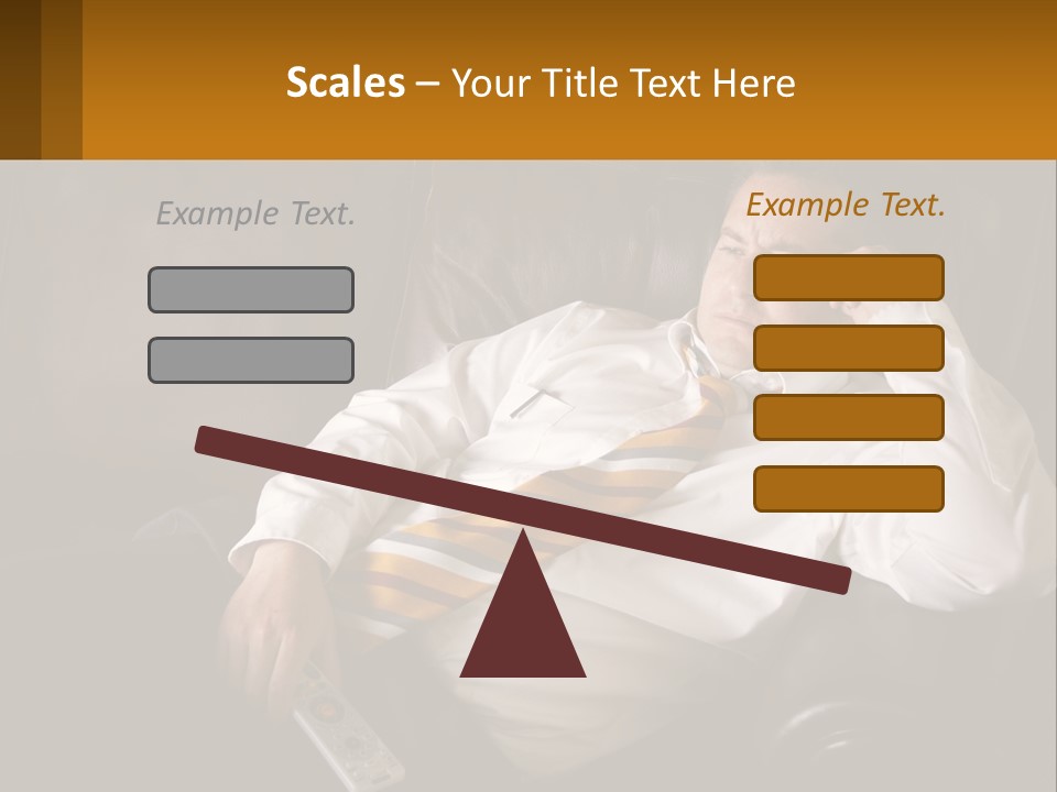 A Man Sitting On A Couch With A Tie On PowerPoint Template