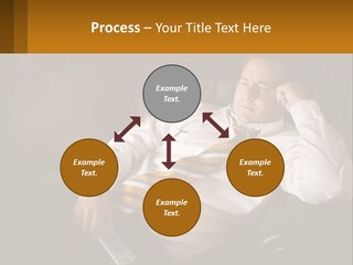 A Man Sitting On A Couch With A Tie On PowerPoint Template