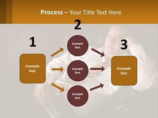 A Man Sitting On A Couch With A Tie On PowerPoint Template